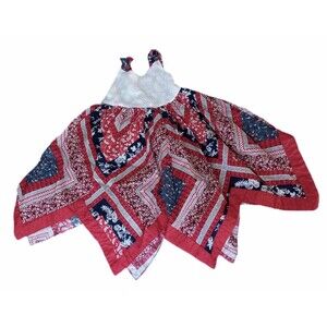Blueberi Boulevard Red/White/Blue Quilted Bandana Design Dress sz 12M Girls